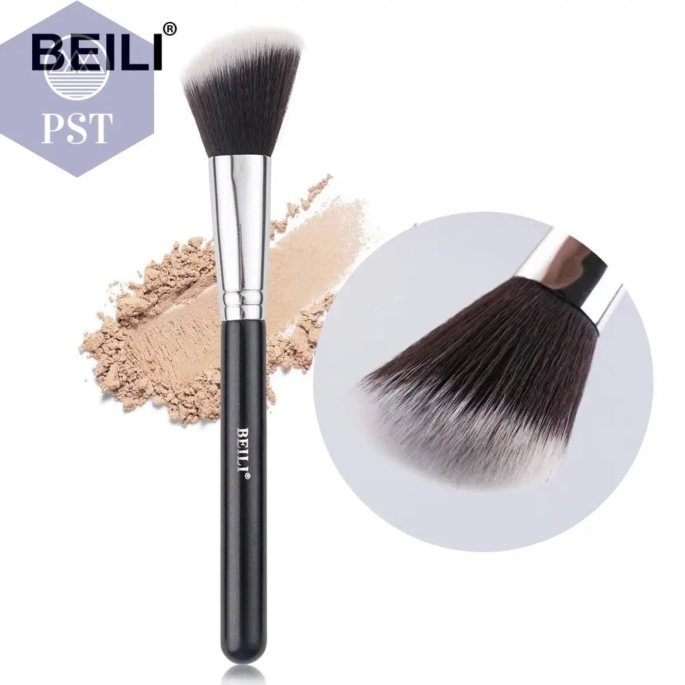 BEILI Black Big Powder Makeup Brushes Really Soft Foundation Highlight Single Professional Wool Fiber Brush Beauty Make up Tools - PST PS Tradings