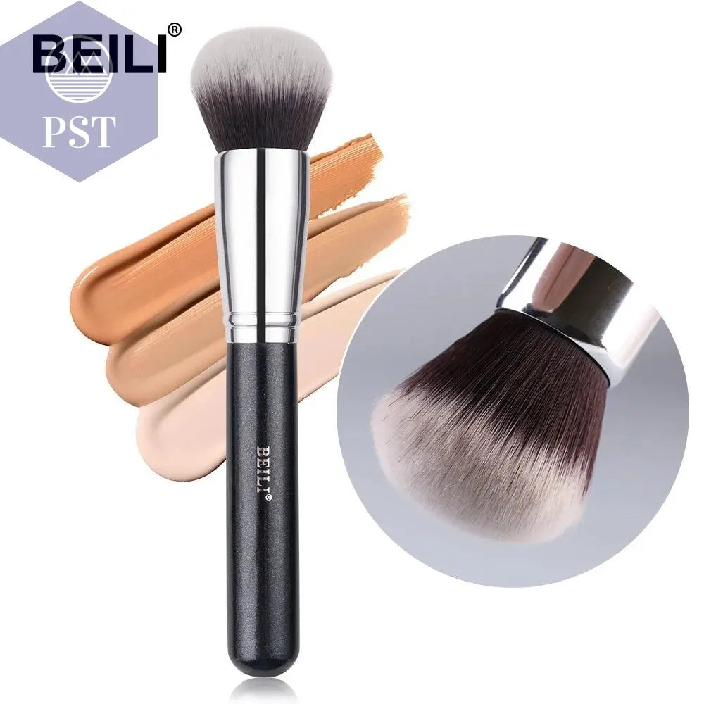 BEILI Black Big Powder Makeup Brushes Really Soft Foundation Highlight Single Professional Wool Fiber Brush Beauty Make up Tools - PST PS Tradings