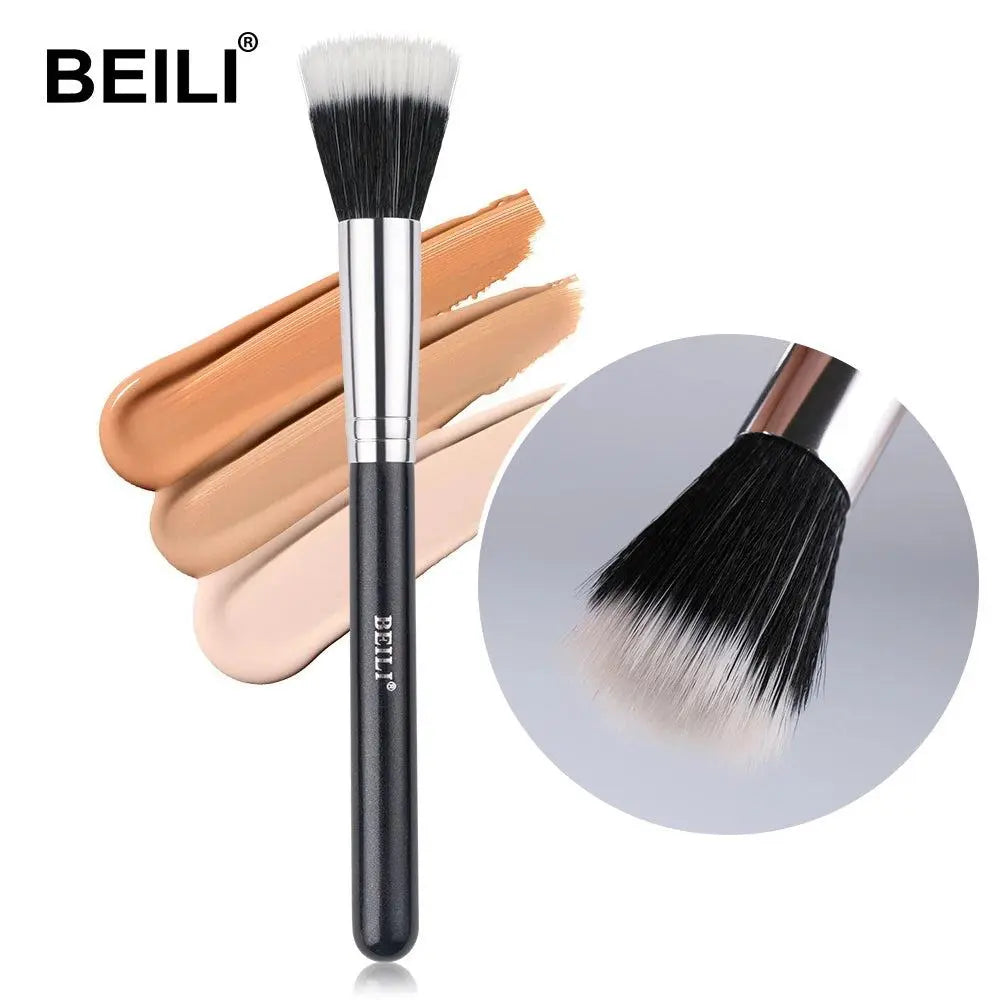 BEILI Black Big Powder Makeup Brushes Really Soft Foundation Highlight Single Professional Wool Fiber Brush Beauty Make up Tools - PST PS Tradings