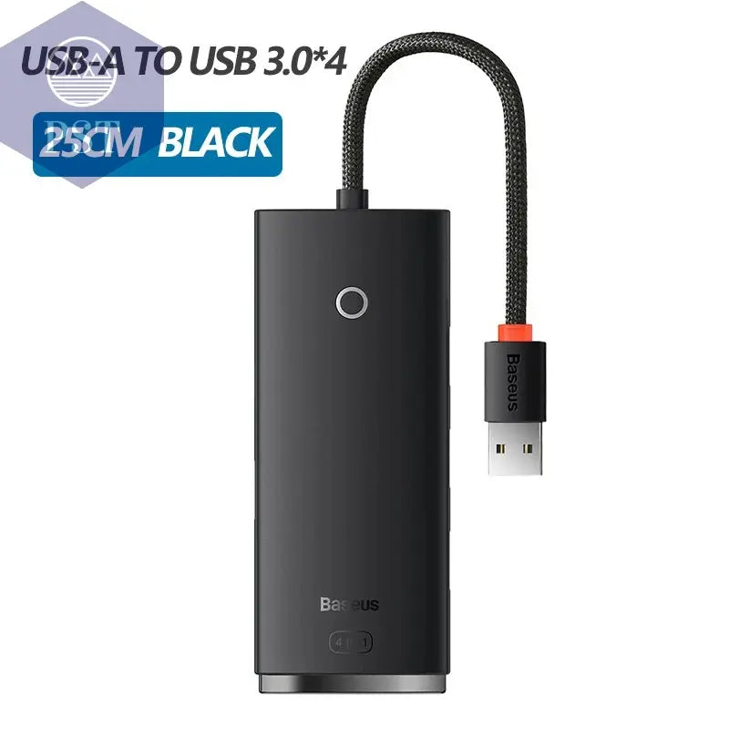 Baseus USB-C Hub 4* USB 3.0 USB-C Dock Adapter 4-in-1 PST PS Tradings USB-Hub PST PS Tradings USB-A-HUB-25cm-Black PST PS Tradings