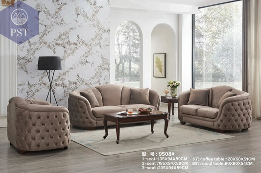 Bequemes Dunkelgraues Samtsofa Wohnzimmerset PST PS Tradings  PST PS Tradings Standard-Dark-Gray PST PS Tradings