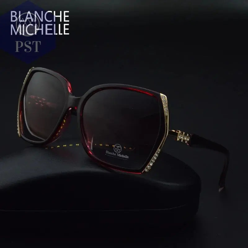 Blanche Michelle High Quality Oversized Polarized Sunglasses Women UV400 oculos de sol Gradient Driving Sun Glasses With Box       PST PS Tradings