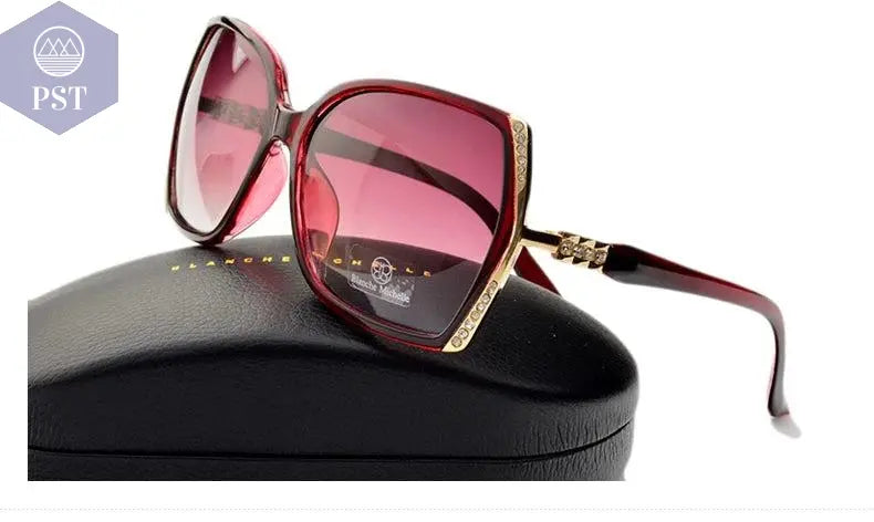 Blanche Michelle High Quality Oversized Polarized Sunglasses Women UV400 oculos de sol Gradient Driving Sun Glasses With Box       PST PS Tradings