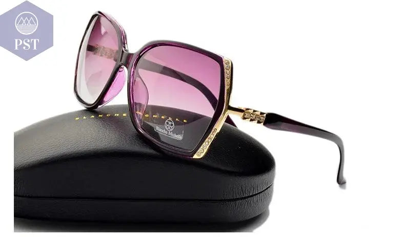 Blanche Michelle High Quality Oversized Polarized Sunglasses Women UV400 oculos de sol Gradient Driving Sun Glasses With Box       PST PS Tradings