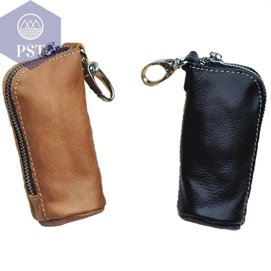 CICICUFF Men Key Bag Genuine Cow Leather Buckets Key Cases Pouch Zipper Keychain Auto Car Key Case Bag Women Home Key Holder - PST PS Tradings