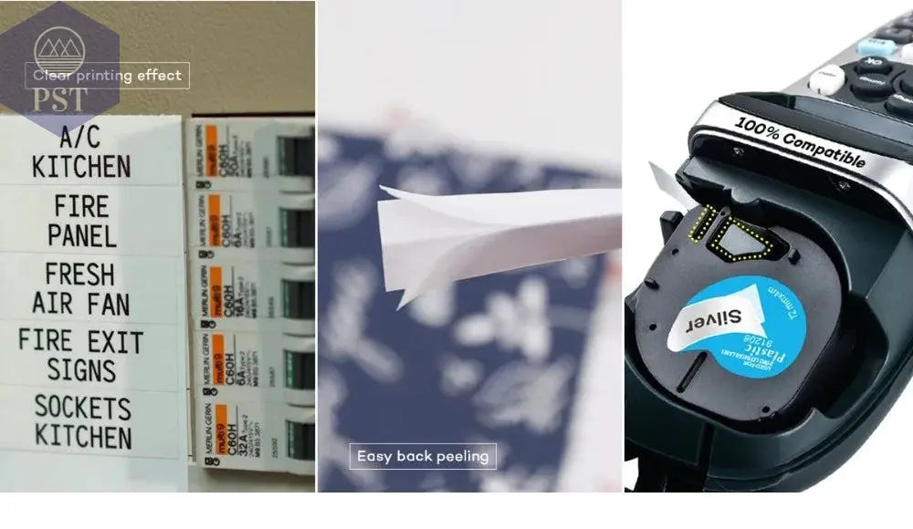 CIDY 91201 Compatible 12mm*4m Black on white Dymo Letratag Plastic Tape LT 91331 LT9120112267 18769 18771 for LT-100H LT-100T - PST PS Tradings
