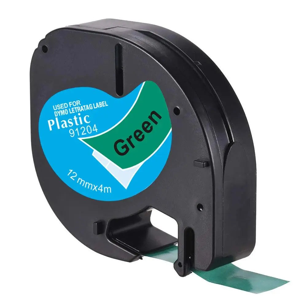 CIDY 91201 Compatible 12mm*4m Black on white Dymo Letratag Plastic Tape LT 91331 LT9120112267 18769 18771 for LT-100H LT-100T - PST PS Tradings