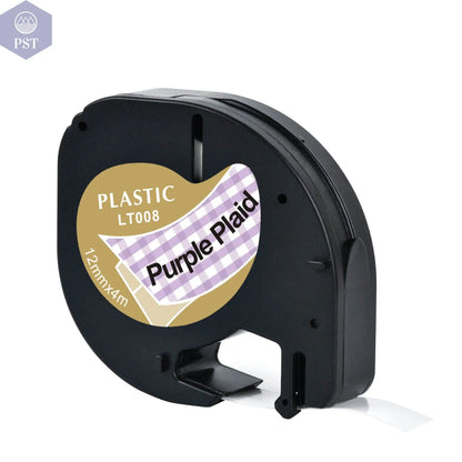 CIDY 91201 Compatible 12mm*4m Black on white Dymo Letratag Plastic Tape LT 91331 LT9120112267 18769 18771 for LT-100H LT-100T - PST PS Tradings