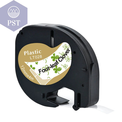 CIDY 91201 Compatible 12mm*4m Black on white Dymo Letratag Plastic Tape LT 91331 LT9120112267 18769 18771 for LT-100H LT-100T - PST PS Tradings
