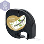 CIDY 91201 Compatible 12mm*4m Black on white Dymo Letratag Plastic Tape LT 91331 LT9120112267 18769 18771 for LT-100H LT-100T - PST PS Tradings