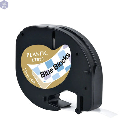 CIDY 91201 Compatible 12mm*4m Black on white Dymo Letratag Plastic Tape LT 91331 LT9120112267 18769 18771 for LT-100H LT-100T - PST PS Tradings