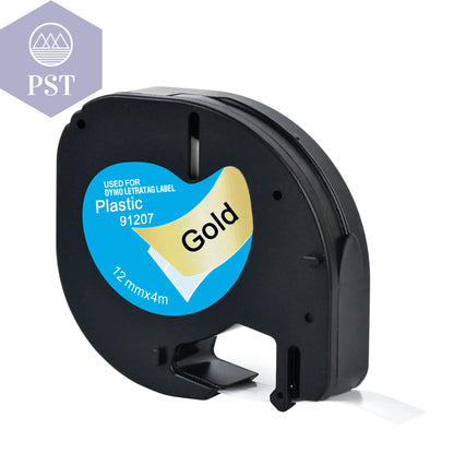 CIDY 91201 Compatible 12mm*4m Black on white Dymo Letratag Plastic Tape LT 91331 LT9120112267 18769 18771 for LT-100H LT-100T - PST PS Tradings
