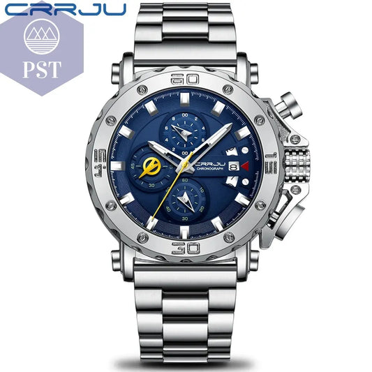 CRRJU Luxuriöse Edelstahl Herren Uhr 47mm PST PS Tradings  PST PS Tradings  PST PS Tradings CRRJU Luxuriöse Edelstahl Herren Uhr 47mm