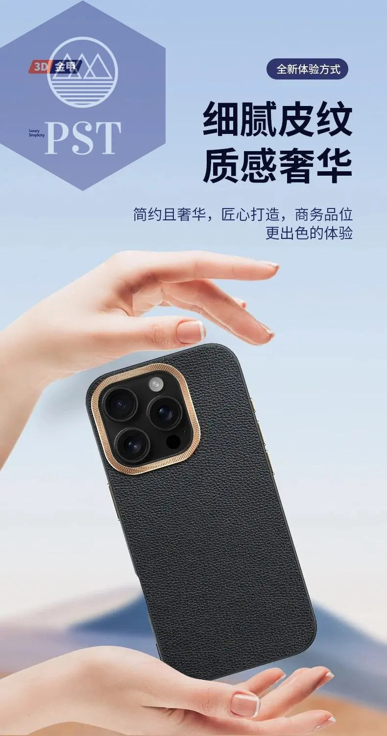 Case for OnePlus 13 Luxury Leather Pattern Metal Camera Lens Protection Shockproof Bumper Phone Back Cover - PST PS Tradings