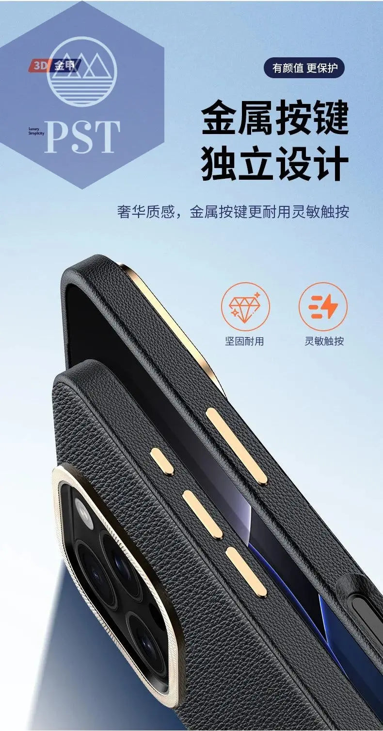 Case for OnePlus 13 Luxury Leather Pattern Metal Camera Lens Protection Shockproof Bumper Phone Back Cover - PST PS Tradings