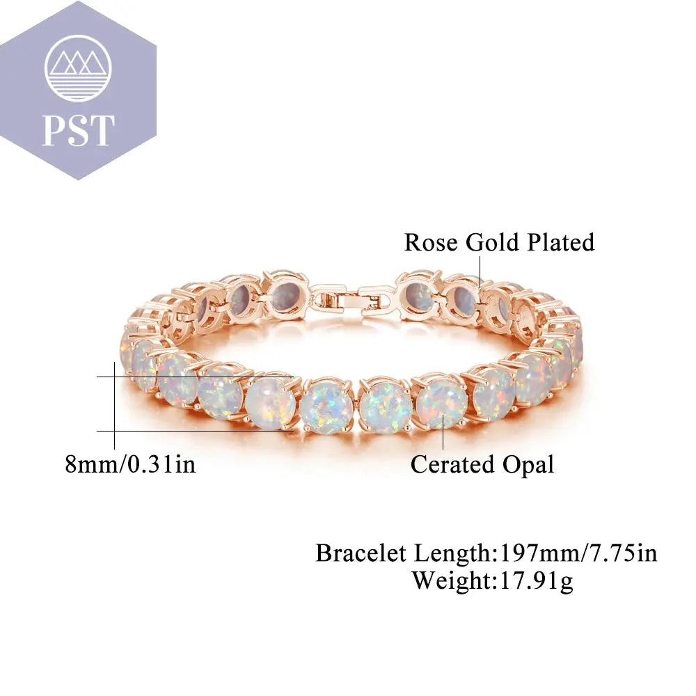 Cineily White Fire Opal Stein Kettenglied Armband & Armreifen versilbert Luxus größere Boho Bohemia Sommers chmuck Geschenke für Frauen       PST PS Tradings