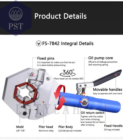 Crimping Plier Car Air-Conditioning Pipe Pressing Machine Manual Hydraulic Hose Repairing Air-Conditioning Pipe Crimping Tool       PST PS Tradings