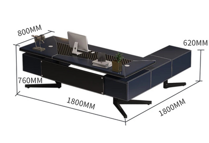 Luxury Boss Computer Desk Simple Modern Office Commercial Furniture High-end Manager Executive Desk Table and Chair Set K