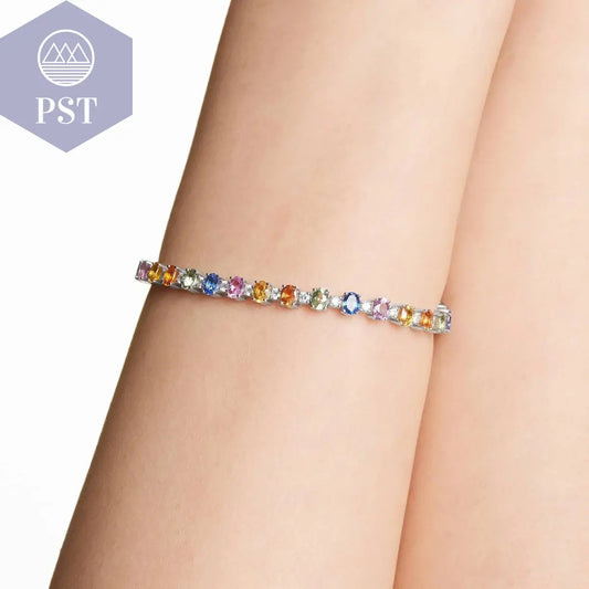 Diamant Tennisarmband mit Saphiren 14K/18K Diamanten PST PS Tradings  PST PS Tradings  PST PS Tradings Diamant Tennisarmband mit Saphiren 14K/18K Diamanten