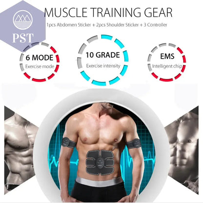 EMS Wireless Muskelstimulator Trainer Smart Fitness Bauchtraining Elektrische Gewichtsverlust Aufkleber Körper Abnehmen Massagegerät       PST PS Tradings