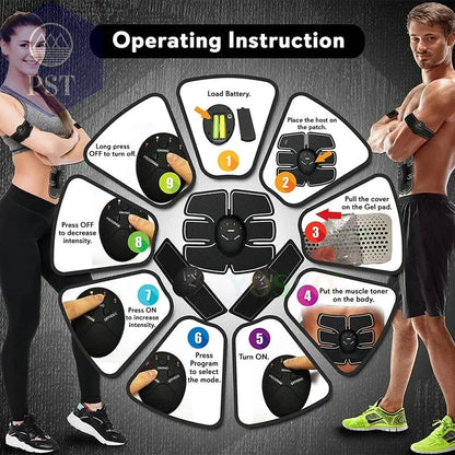 EMS Wireless Muskelstimulator Trainer Smart Fitness Bauchtraining Elektrische Gewichtsverlust Aufkleber Körper Abnehmen Massagegerät       PST PS Tradings