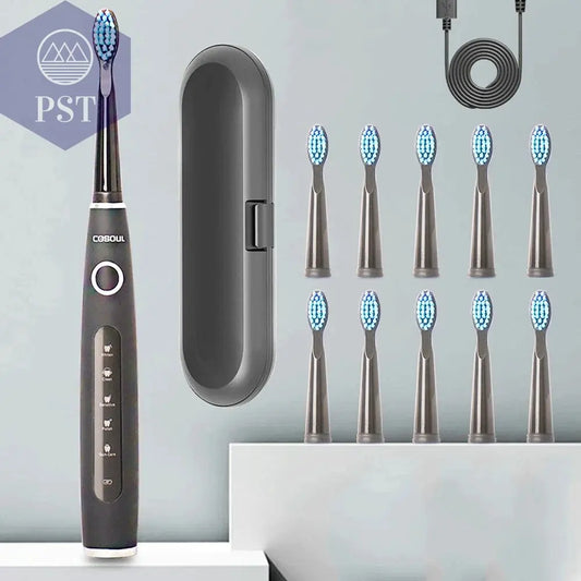 Electric Toothbrush Sonic Rechargeable Top Quality Smart Chip Toothbrush Head Replaceable Whitening Healthy Best Gift ! - PST PS Tradings