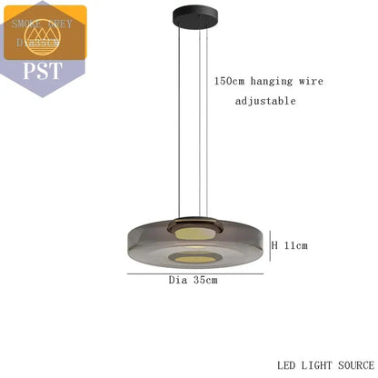 Elegante Glas-Chandelier für modernes Wohnen PST PS Tradings  PST PS Tradings smoke-grey-35cm-natural-light PST PS Tradings