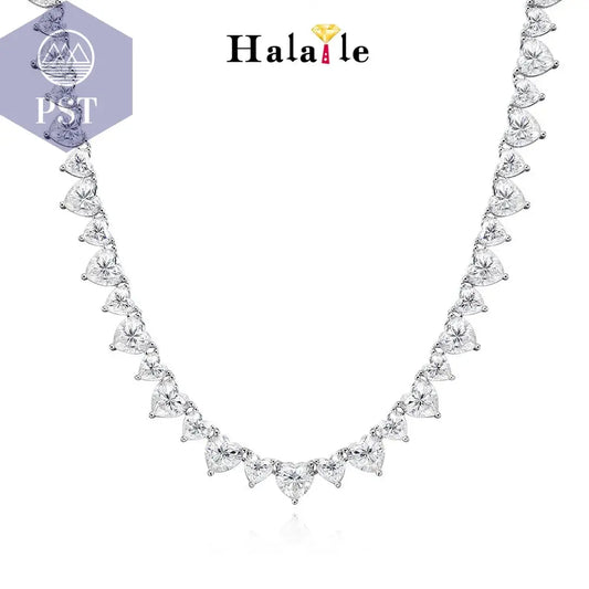 Elegante Moissanit Tennis Halskette aus Silber PST PS Tradings  PST PS Tradings  PST PS Tradings Elegante Moissanit Tennis Halskette aus Silber