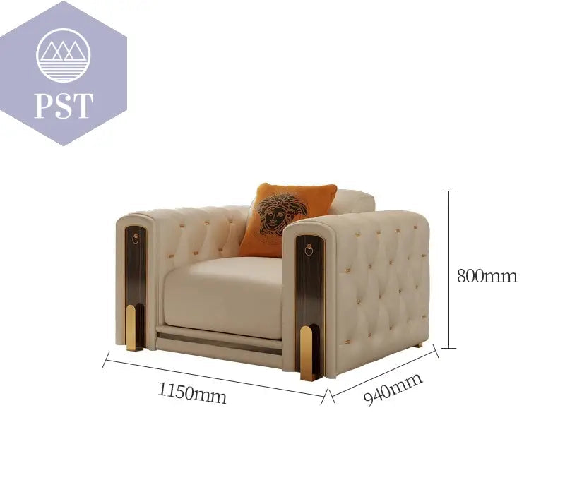 Elegantes Luxus Leder Sofa Set - PS Tradings  1.15m-cowhide PS Tradings