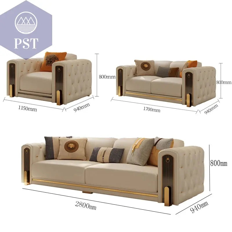 Elegantes Luxus Leder Sofa Set - PS Tradings  set-B PS Tradings