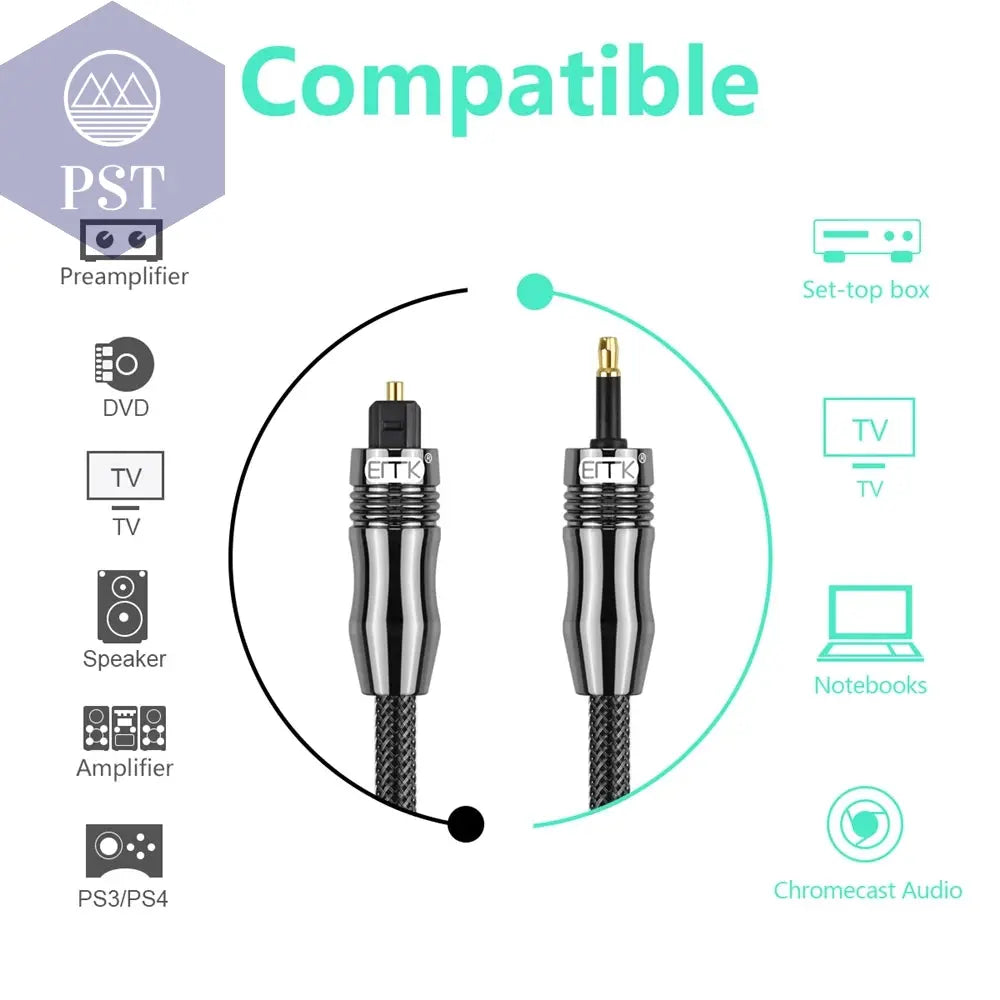 Emk digital sound toslink zu mini toslink kabel 3,5mm spdif optisches kabel 3,5 zu optischem audio kabel adapter 1m 10m       PST PS Tradings