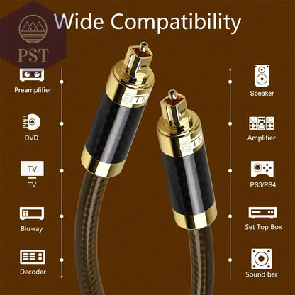 Emk optisches kabel toslink audio kabel spdif faser kabel 1m 3m 5m kohle faser schale für spearker sound bar tv toslink spdif kabel       PST PS Tradings