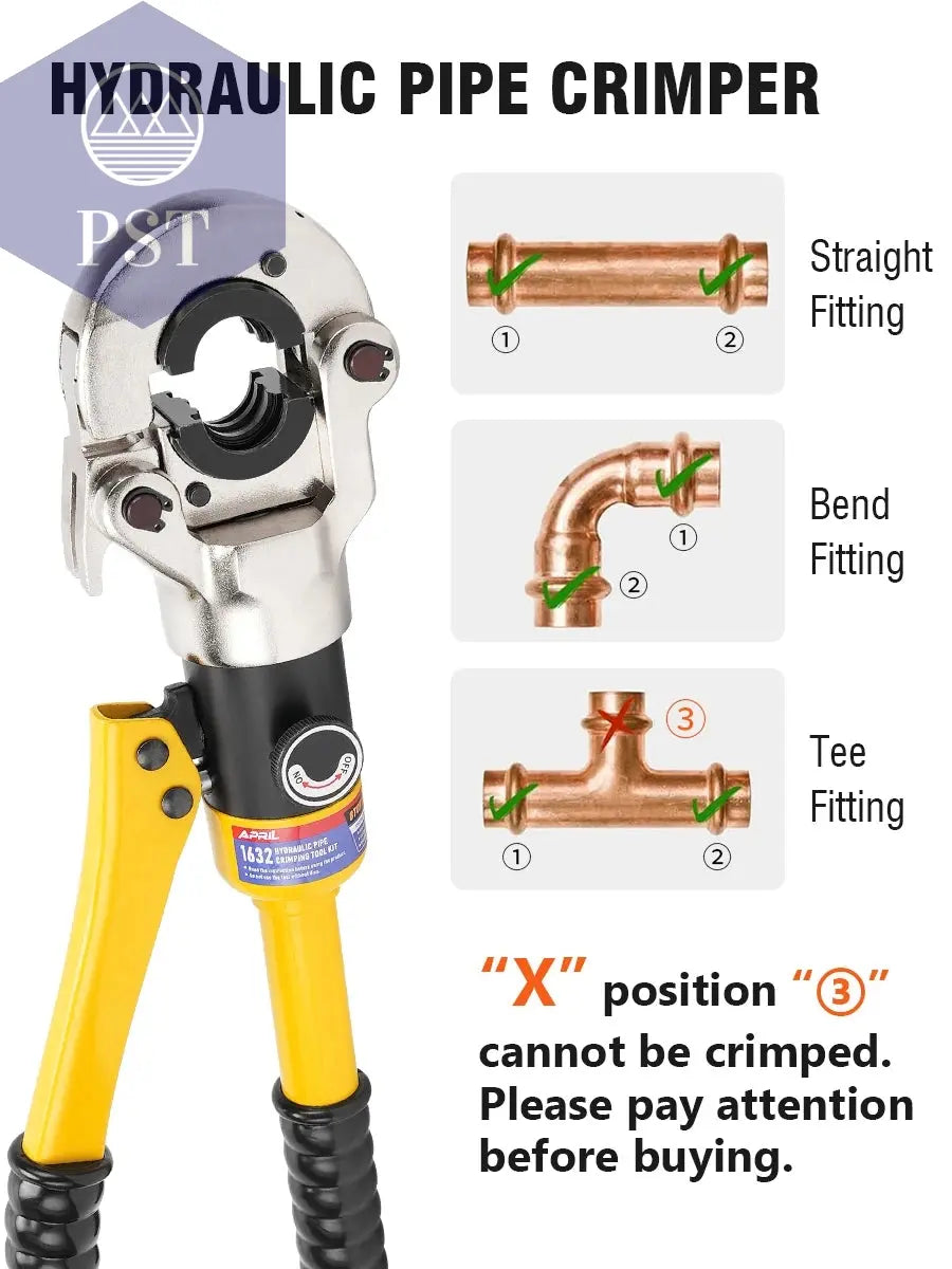 Europe Warehouse Hydraulic Pex Pipe Crimping Tools for Pex,Stainless Steel and Copper Pipe with TH,U,V,M,VAU jaws       PST PS Tradings