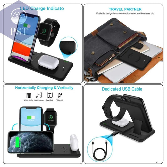 Foldable Fast Wireless Charger Stand For Phone and Watch       PST PS Tradings