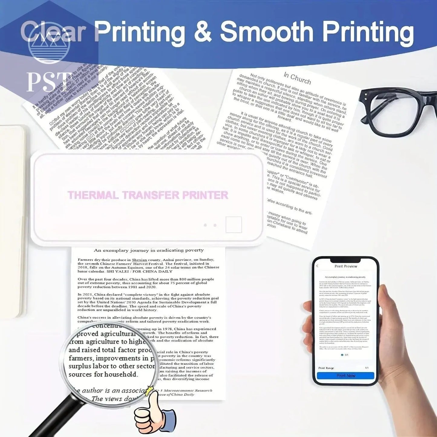 Folded Printing A4 Thermal Printer Paper Roll Printer For A40 Quick Dry Thermal Paper For Photo Picture PDF Print Transfer Paper - PST PS Tradings