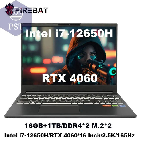 Gaming Laptop FIREBAT T6A 16 Zoll Intel i7 RTX 4060 PST PS Tradings  PST PS Tradings 16GB-RAM-1TB-SSD-EU-Intel-I7-12650H PST PS Tradings Gaming Laptop FIREBAT T6A 16 Zoll Intel i7 RTX 4060
