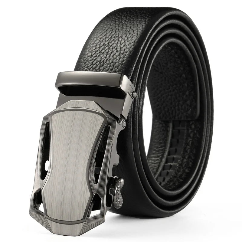 Männer Gürtel Metall Luxus Marke Automatische Schnalle Leder Hohe Qualität Gürtel für Männer Business Arbeit Casual Strap ZDP001A