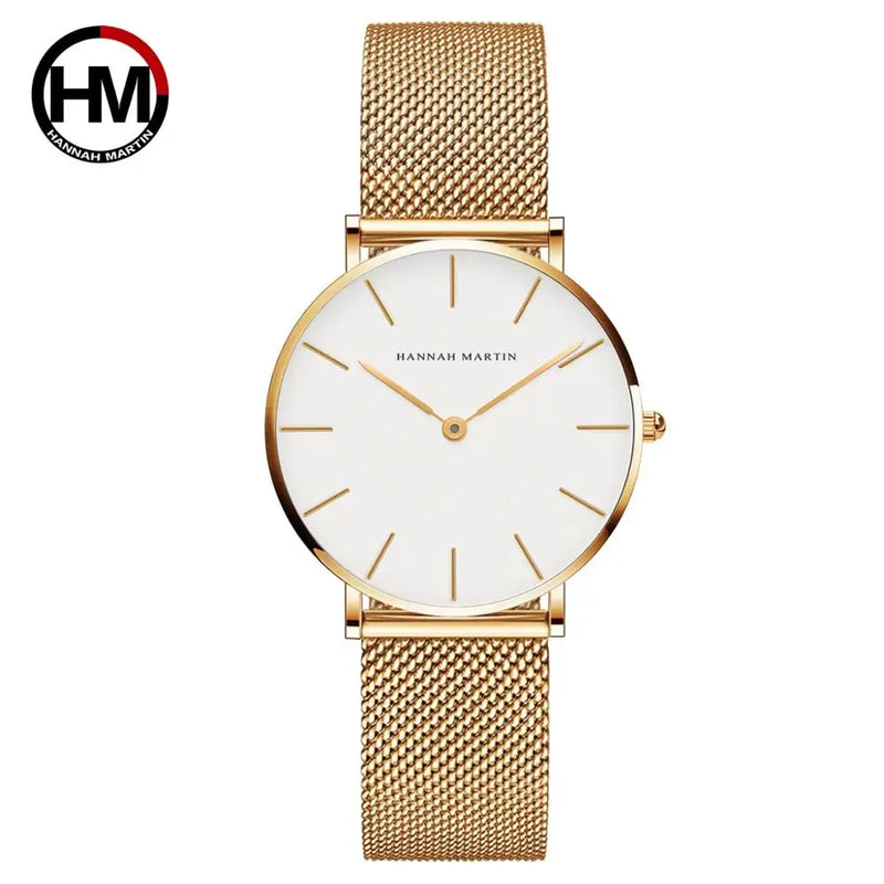 Drop Shipping A++++ Quality Stainless Steel Band Japan Quartz Movement Waterproof Women Full Rose Gold Ladies Luxury Wrist Watch - Property & Safety Tradings