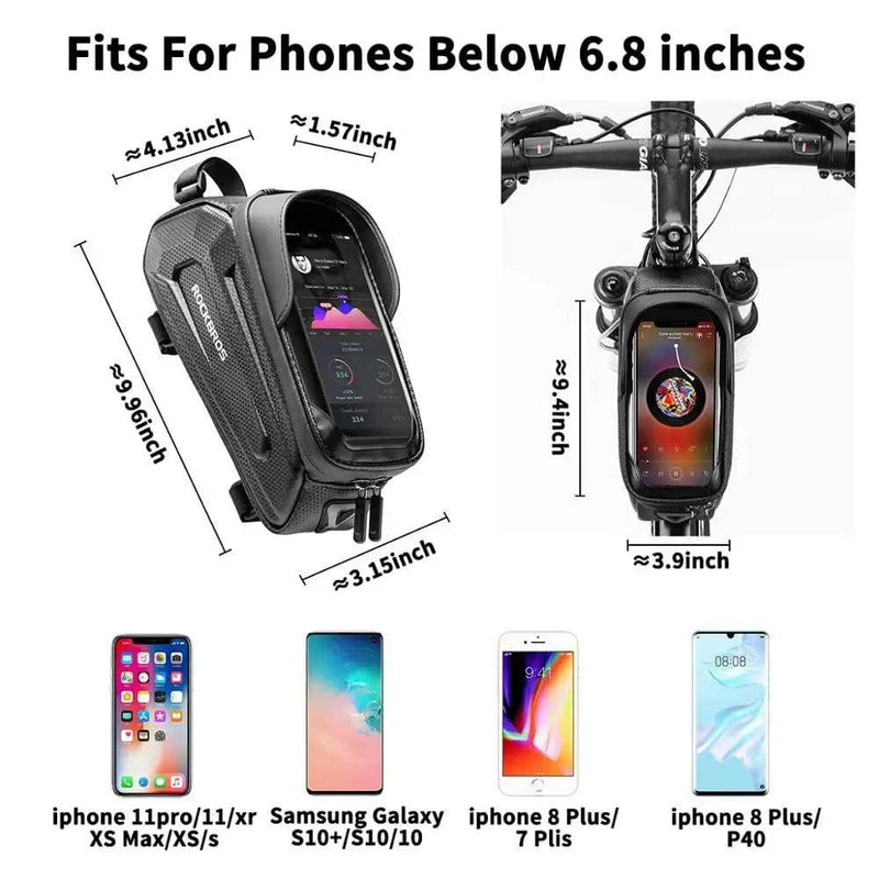 ROCKBROS Bicycle Bag Waterproof Touch Screen Cycling Bag Top Front Tube Frame MTB Road Bike Bag 6.5 Phone Case Bike Accessories - Property & Safety Tradings