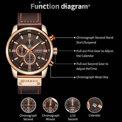 CURREN Fashion Date Quartz Men Watches Top Brand Luxury Male Clock Chronograph Sport Mens Wrist Watch Hodinky Relogio Masculino - Property & Safety Tradings