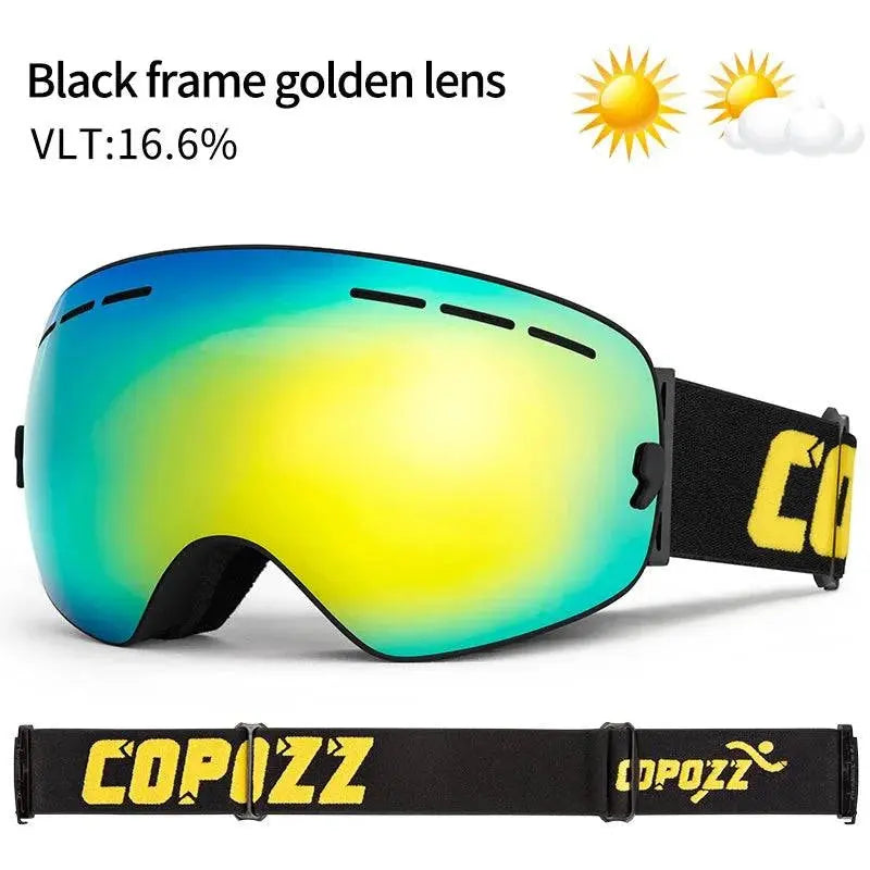 COPOZZ Brand Professional Ski Goggles Double Layers Lens Anti-fog UV400 Big Ski Glasses Skiing Snowboard Men Women Snow Goggles - Property & Safety Tradings