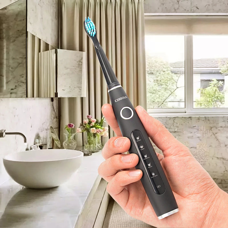 Electric Toothbrush Sonic Rechargeable Top Quality Smart Chip Toothbrush Head Replaceable Whitening Healthy Best Gift ! - PST PS Tradings