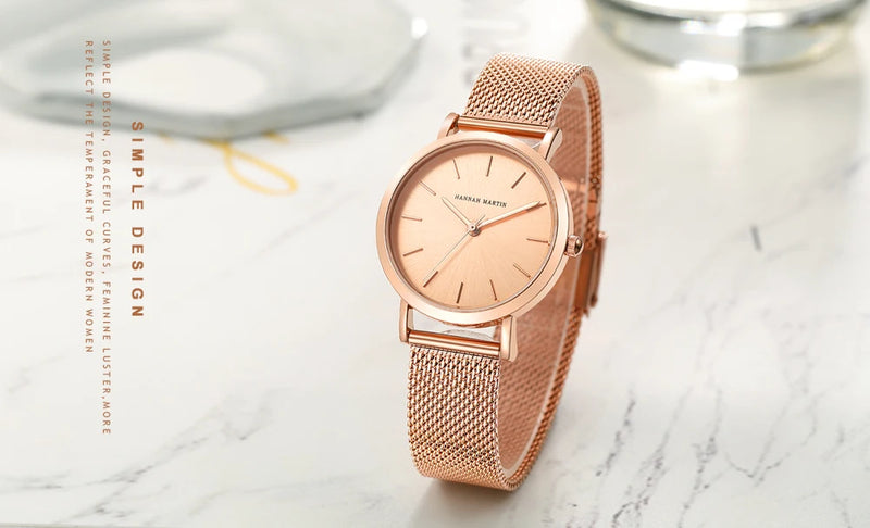 Drop Shipping A++++ Quality Stainless Steel Band Japan Quartz Movement Waterproof Women Full Rose Gold Ladies Luxury Wrist Watch - Property & Safety Tradings