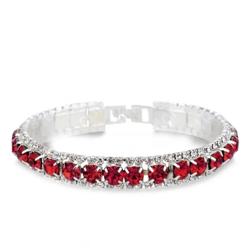 Silver Women Classic Jewelry Red Cubic Zircon Bracelet& Bangle present - PST PS Tradings