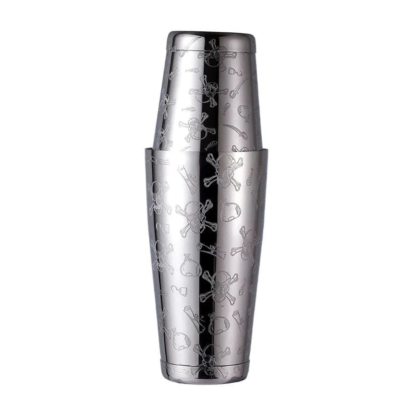 Boston Cocktail Shaker With Etched Pattern Bar Cocktail Shaker Tin Set - 800ml & 500ml - PST PS Tradings