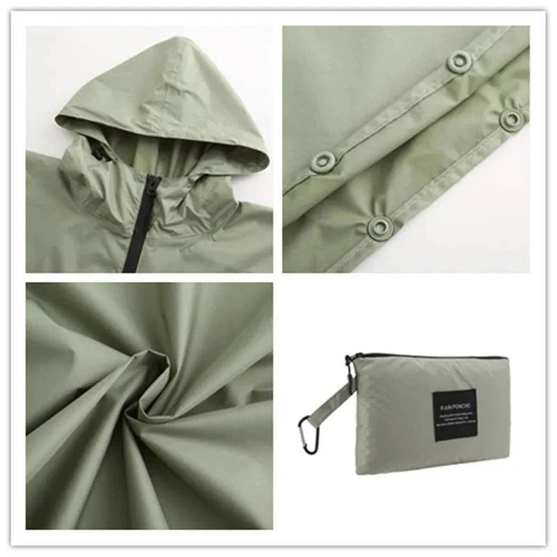 Women Men Poncho Raincoat Waterproof Tent Cover Wear Outdoors Hiking Biker Rain Coat Jacket Zip Cloak Capa De Chuva - Property & Safety Tradings