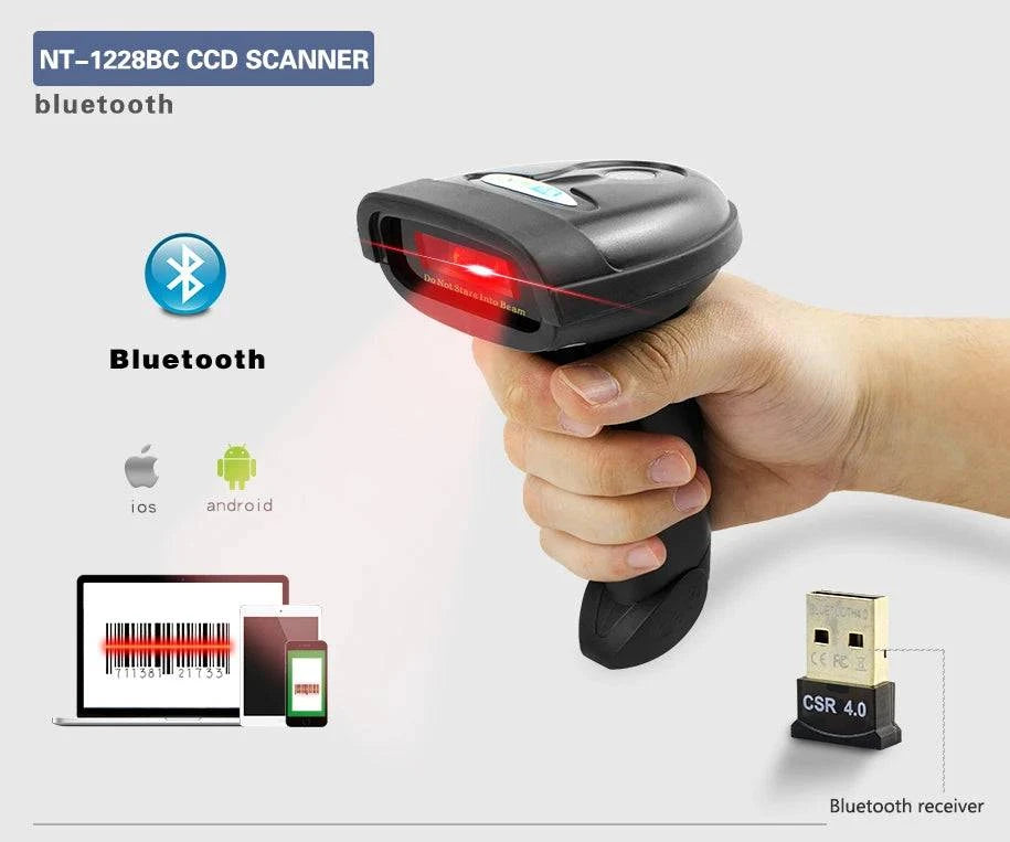 NETUM NT-1698W Handheld Wirelress Barcode Scanner AND NT-1228BL Bluetooth 1D/2D QR Bar Code Reader PDF417 for IOS Android IPAD - PST PS Tradings