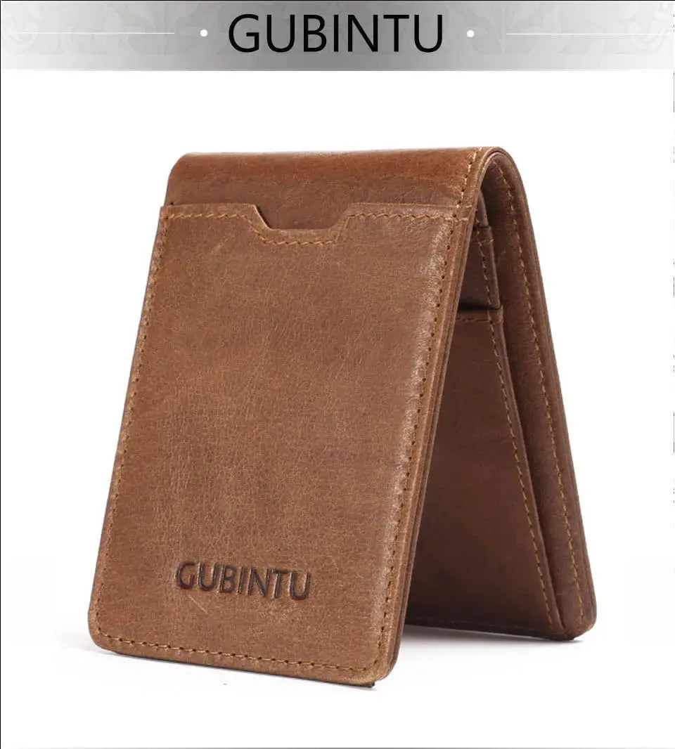 Gubintu Thin Genuine Leather Men Wallets Card Holder Multifunctional Slim Brand Men Purse Business High Quality Men Wallets - PST PS Tradings