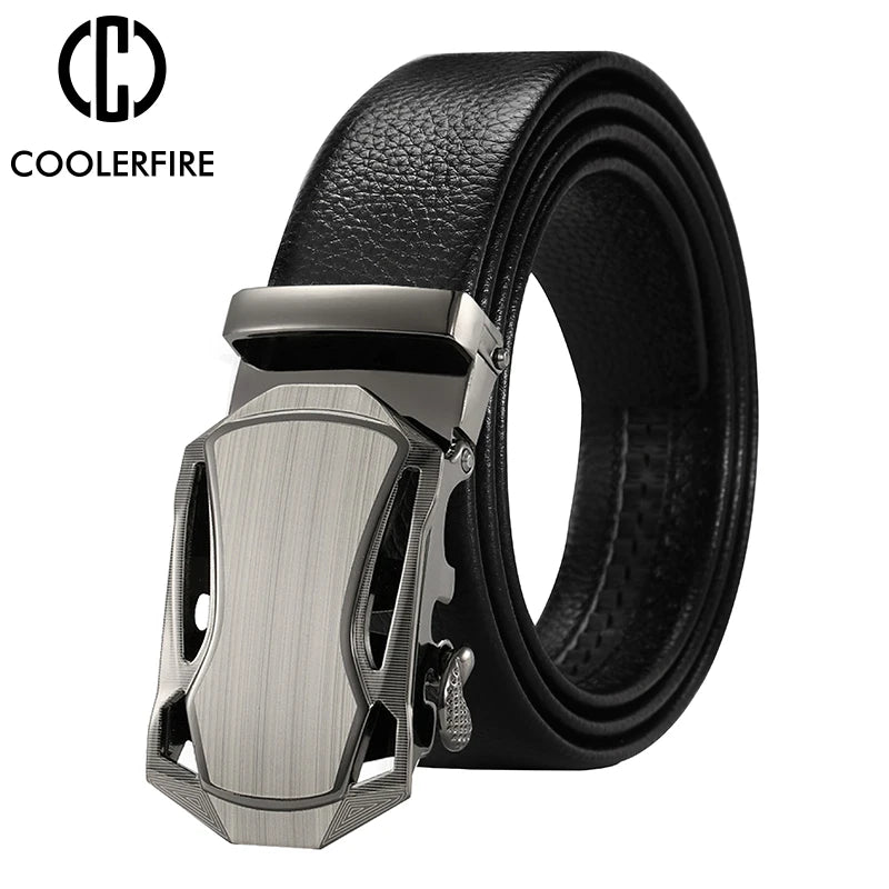 Männer Gürtel Metall Luxus Marke Automatische Schnalle Leder Hohe Qualität Gürtel für Männer Business Arbeit Casual Strap ZDP001A