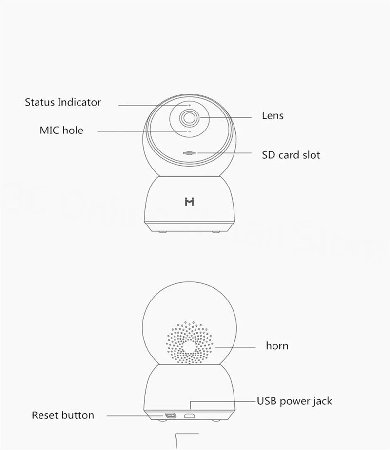 Original Smart Camera 2K 1296P HD 360 Angle WiFi Night Vision Webcam Video IP Camera Baby Security Monitor for Xiaomi Mihome APP